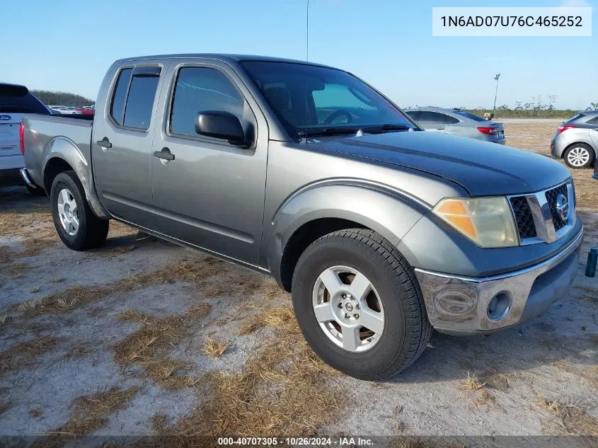 2006 Nissan Frontier Se VIN: 1N6AD07U76C465252 Lot: 40707305