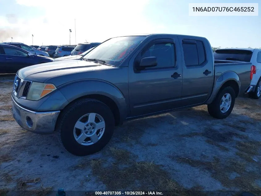 2006 Nissan Frontier Se VIN: 1N6AD07U76C465252 Lot: 40707305