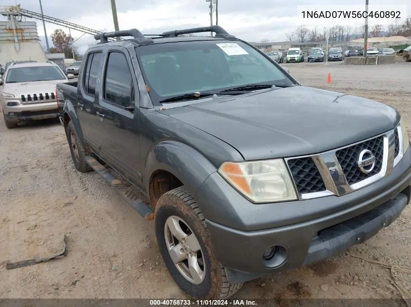 2006 Nissan Frontier Le VIN: 1N6AD07W56C460892 Lot: 40758733