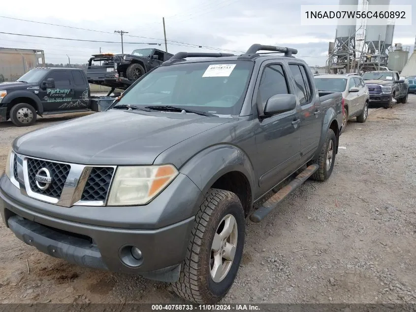 2006 Nissan Frontier Le VIN: 1N6AD07W56C460892 Lot: 40758733