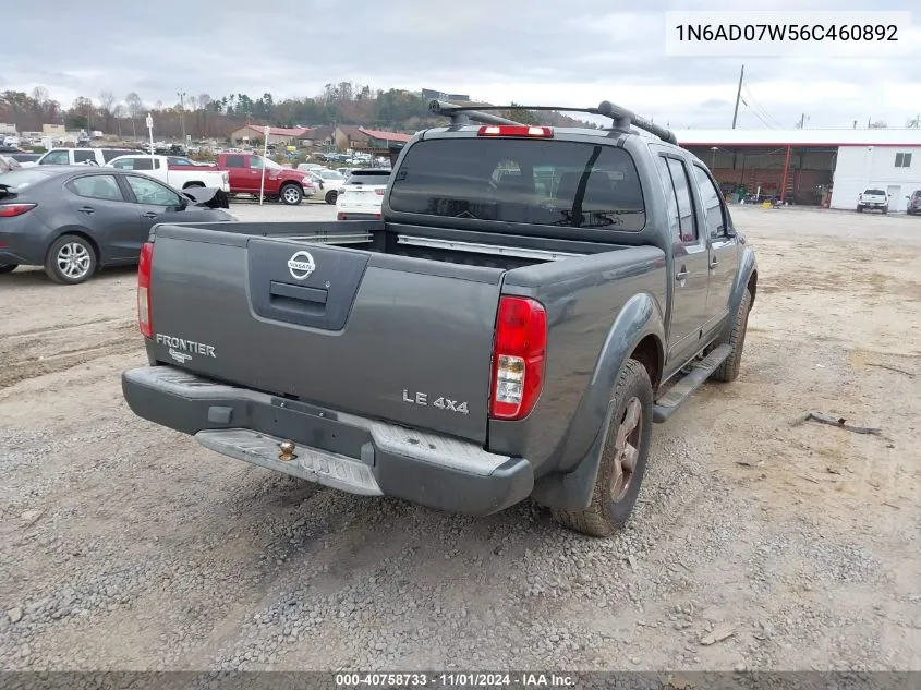 2006 Nissan Frontier Le VIN: 1N6AD07W56C460892 Lot: 40758733