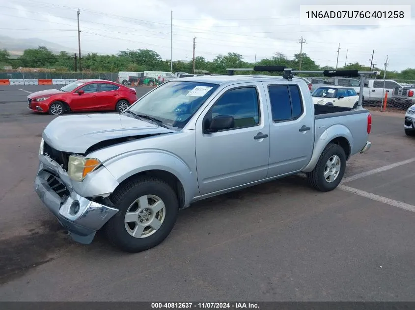 2006 Nissan Frontier Se VIN: 1N6AD07U76C401258 Lot: 40812637