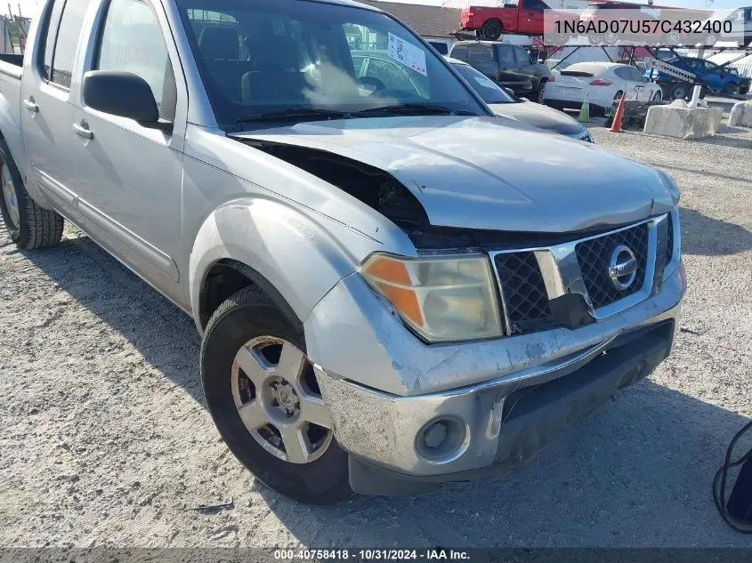 2007 Nissan Frontier Se VIN: 1N6AD07U57C432400 Lot: 40758418