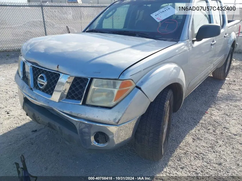 2007 Nissan Frontier Se VIN: 1N6AD07U57C432400 Lot: 40758418