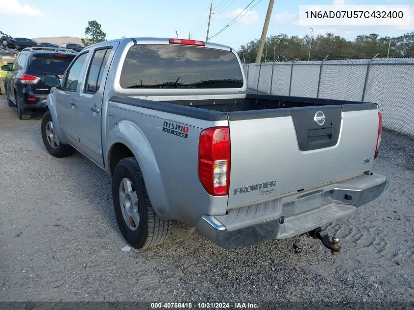 2007 Nissan Frontier Se VIN: 1N6AD07U57C432400 Lot: 40758418