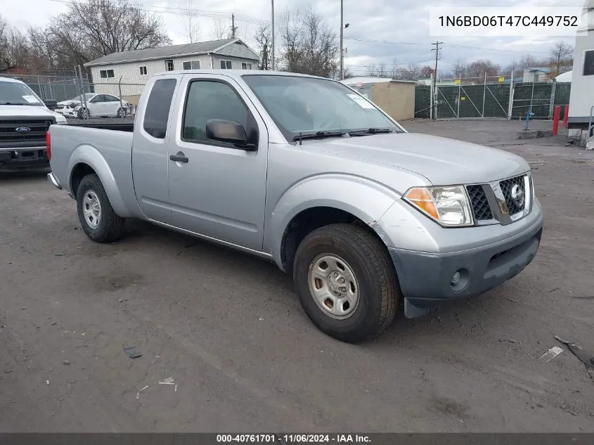 2007 Nissan Frontier Xe VIN: 1N6BD06T47C449752 Lot: 40761701