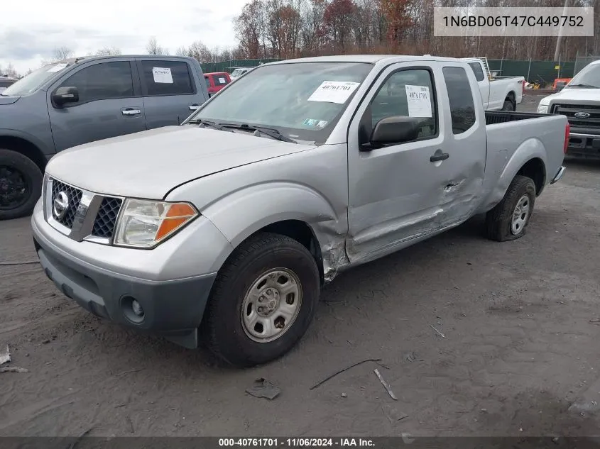 2007 Nissan Frontier Xe VIN: 1N6BD06T47C449752 Lot: 40761701