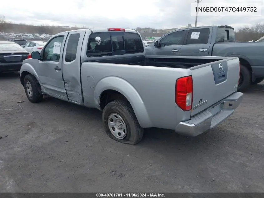 2007 Nissan Frontier Xe VIN: 1N6BD06T47C449752 Lot: 40761701