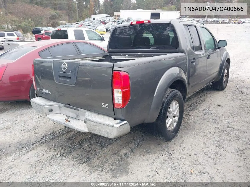 2007 Nissan Frontier Se VIN: 1N6AD07U47C400666 Lot: 40829616