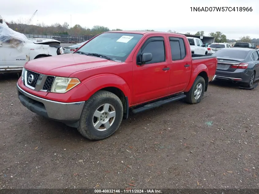 2007 Nissan Frontier Se VIN: 1N6AD07W57C418966 Lot: 40832146