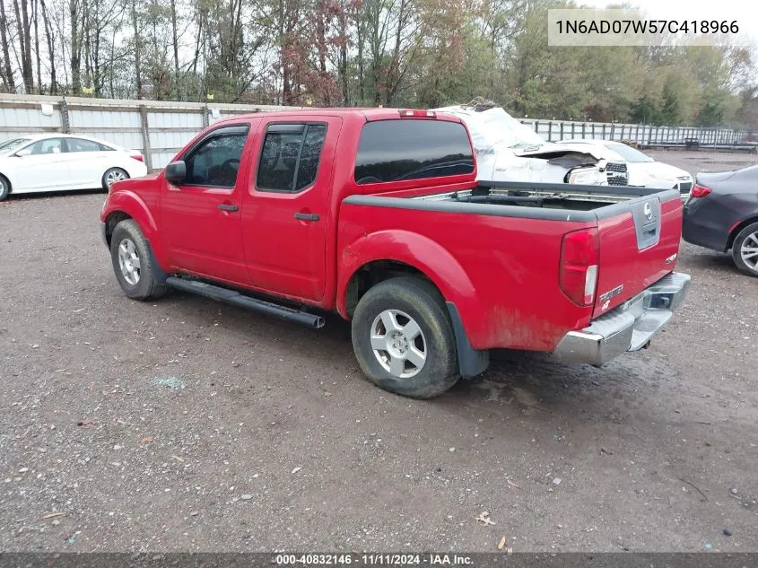 2007 Nissan Frontier Se VIN: 1N6AD07W57C418966 Lot: 40832146