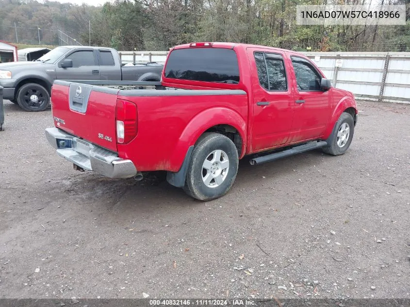 2007 Nissan Frontier Se VIN: 1N6AD07W57C418966 Lot: 40832146