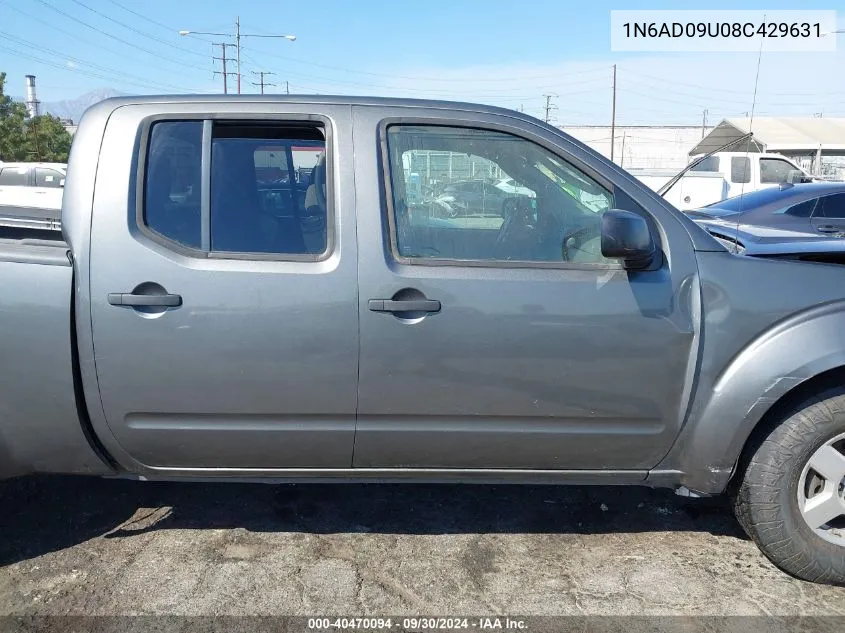 2008 Nissan Frontier Se VIN: 1N6AD09U08C429631 Lot: 40470094