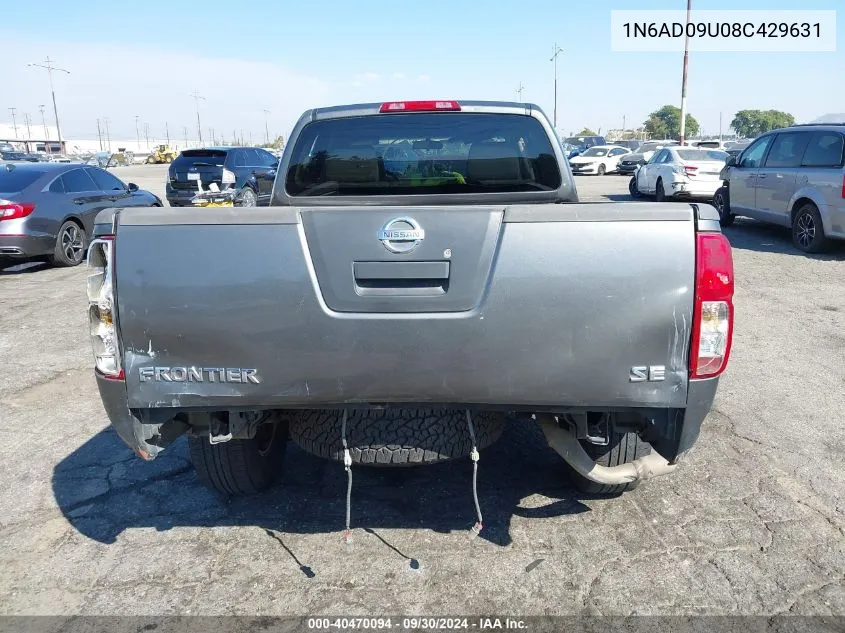 2008 Nissan Frontier Se VIN: 1N6AD09U08C429631 Lot: 40470094