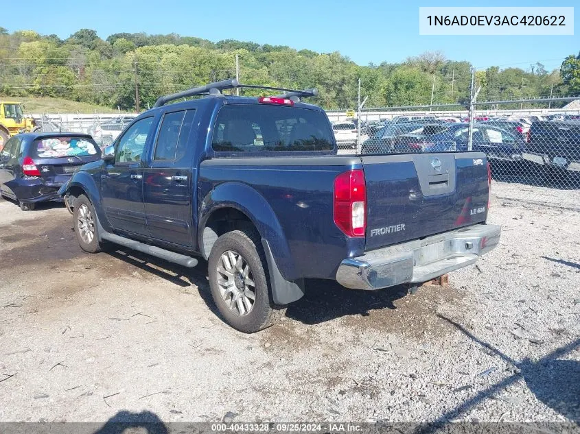 2010 Nissan Frontier Le VIN: 1N6AD0EV3AC420622 Lot: 40433328