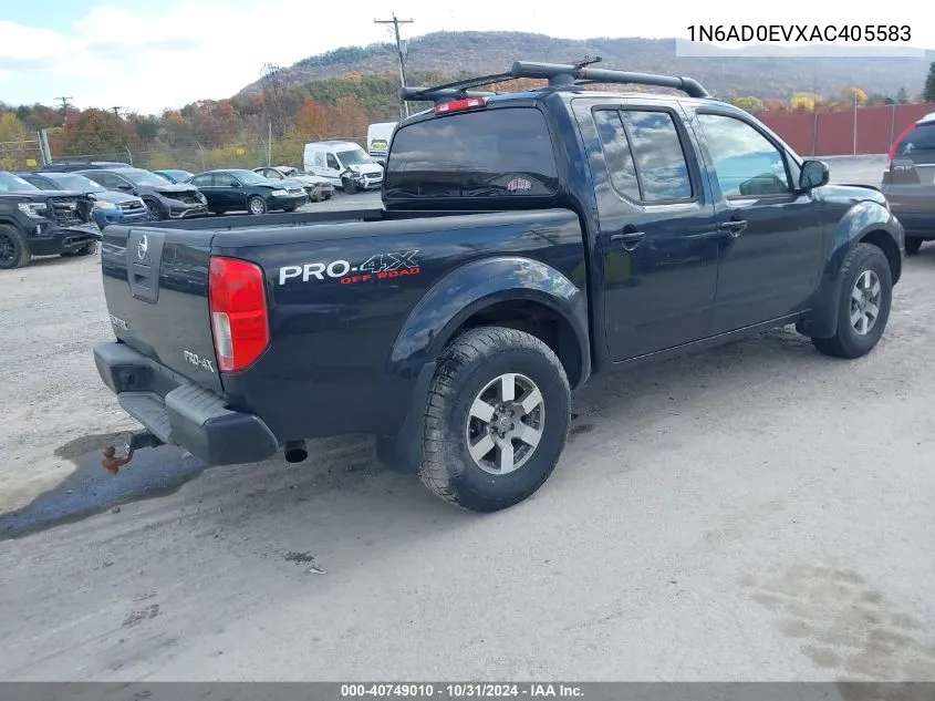 2010 Nissan Frontier Pro-4X VIN: 1N6AD0EVXAC405583 Lot: 40749010