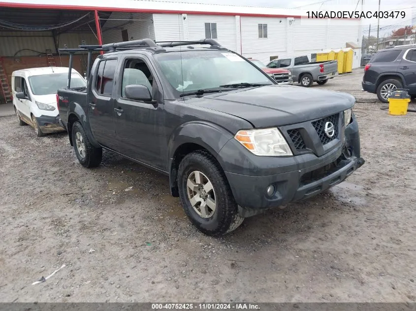 2010 Nissan Frontier Pro-4X VIN: 1N6AD0EV5AC403479 Lot: 40752425