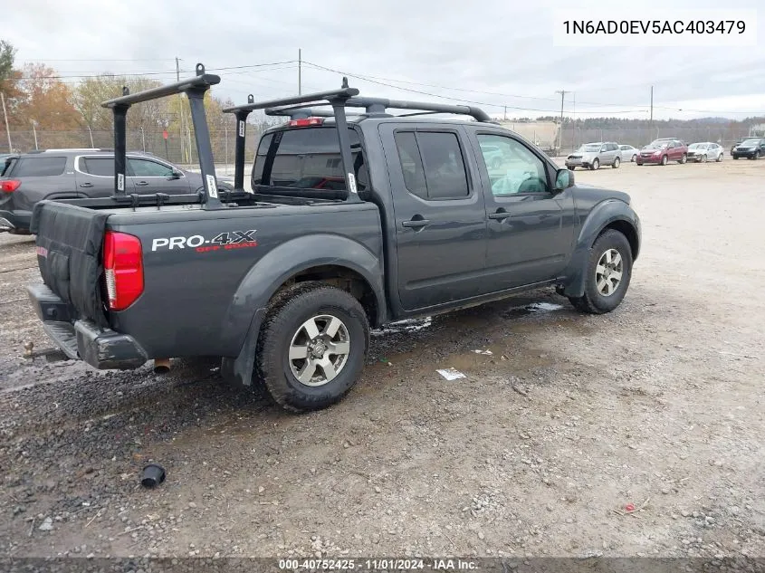 2010 Nissan Frontier Pro-4X VIN: 1N6AD0EV5AC403479 Lot: 40752425