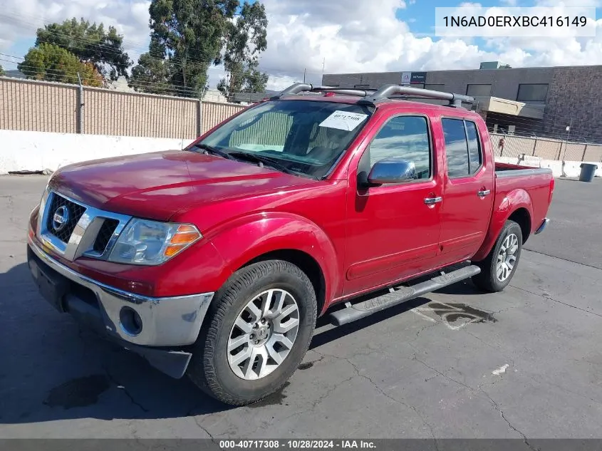 2011 Nissan Frontier Sl VIN: 1N6AD0ERXBC416149 Lot: 40717308