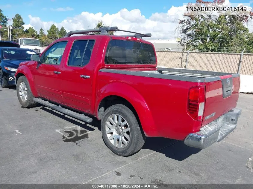 2011 Nissan Frontier Sl VIN: 1N6AD0ERXBC416149 Lot: 40717308