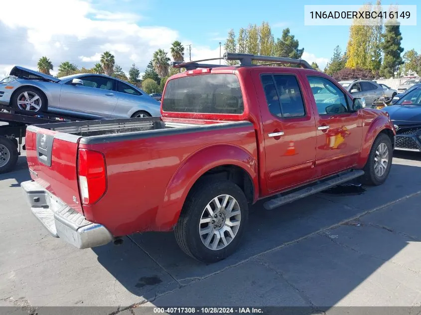 2011 Nissan Frontier Sl VIN: 1N6AD0ERXBC416149 Lot: 40717308