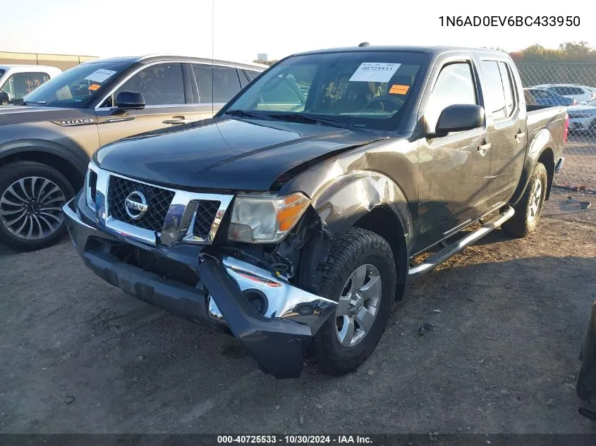 2011 Nissan Frontier Sv VIN: 1N6AD0EV6BC433950 Lot: 40725533