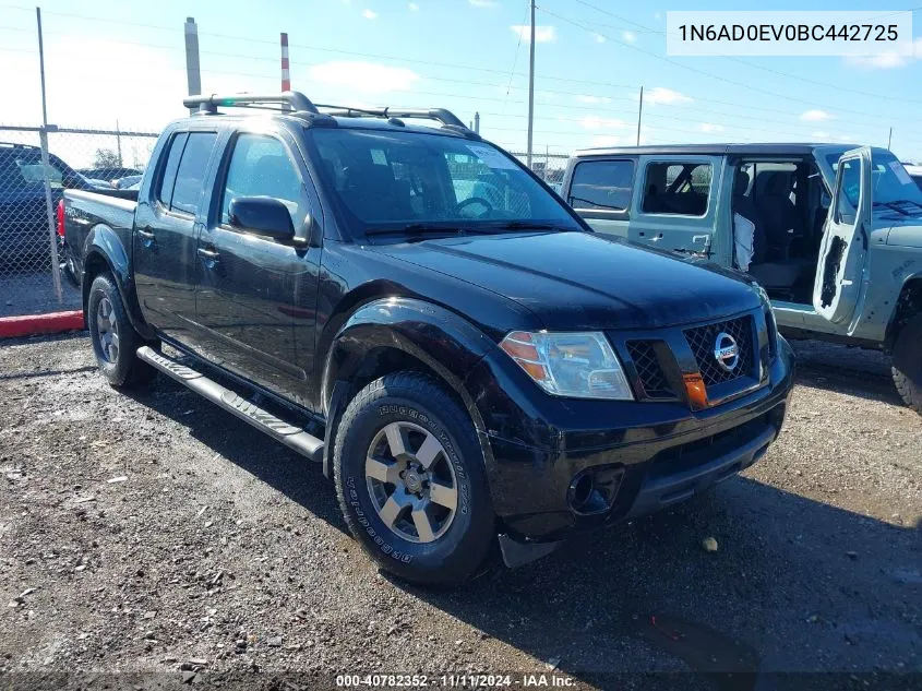 2011 Nissan Frontier Sl VIN: 1N6AD0EV0BC442725 Lot: 40782352