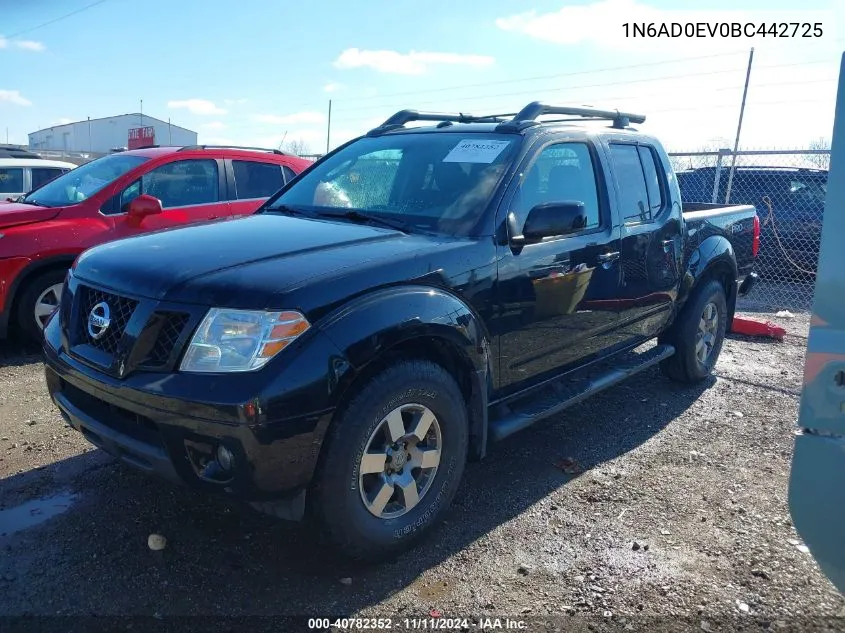 2011 Nissan Frontier Sl VIN: 1N6AD0EV0BC442725 Lot: 40782352