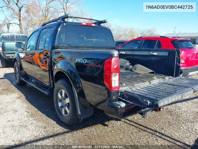 2011 Nissan Frontier Sl VIN: 1N6AD0EV0BC442725 Lot: 40782352