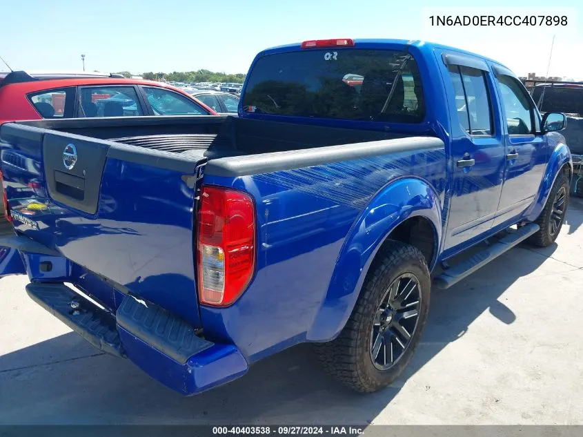 2012 Nissan Frontier Sv VIN: 1N6AD0ER4CC407898 Lot: 40403538