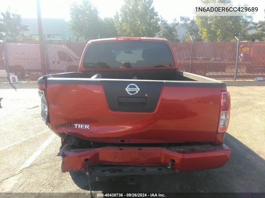 2012 Nissan Frontier Sv VIN: 1N6AD0ER6CC429689 Lot: 40438736