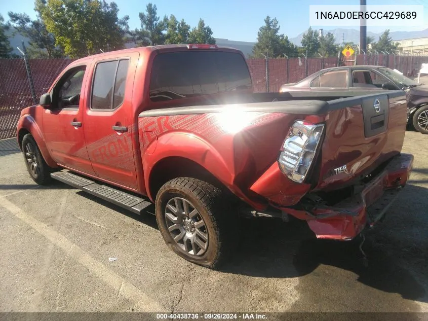 2012 Nissan Frontier Sv VIN: 1N6AD0ER6CC429689 Lot: 40438736