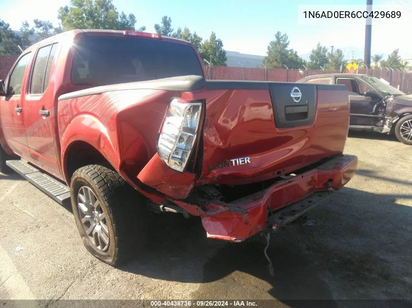 2012 Nissan Frontier Sv VIN: 1N6AD0ER6CC429689 Lot: 40438736