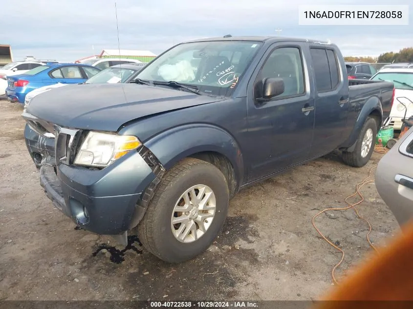 2014 Nissan Frontier Sv VIN: 1N6AD0FR1EN728058 Lot: 40722538