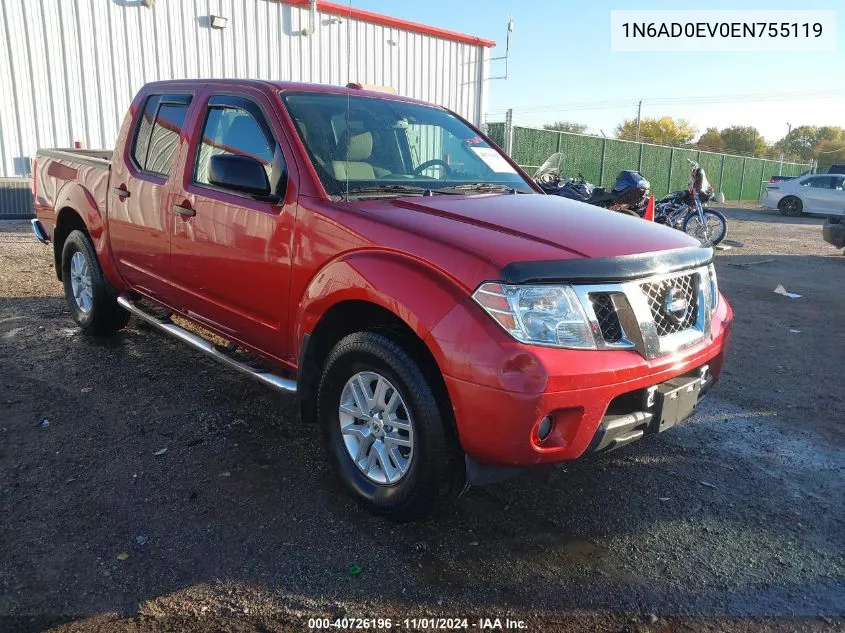 2014 Nissan Frontier Sv VIN: 1N6AD0EV0EN755119 Lot: 40726196