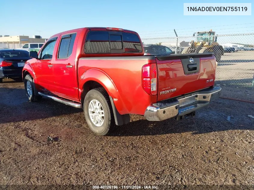 2014 Nissan Frontier Sv VIN: 1N6AD0EV0EN755119 Lot: 40726196