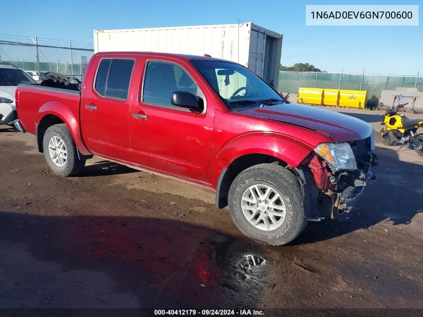 2016 Nissan Frontier Pro-4X/S/Sl/Sv VIN: 1N6AD0EV6GN700600 Lot: 40412179