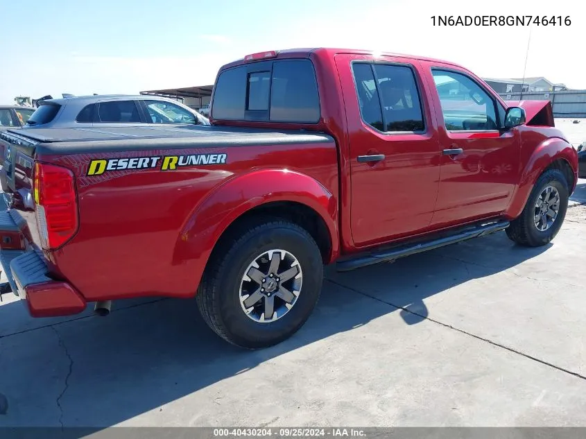 2016 Nissan Frontier Desert Runner VIN: 1N6AD0ER8GN746416 Lot: 40430204