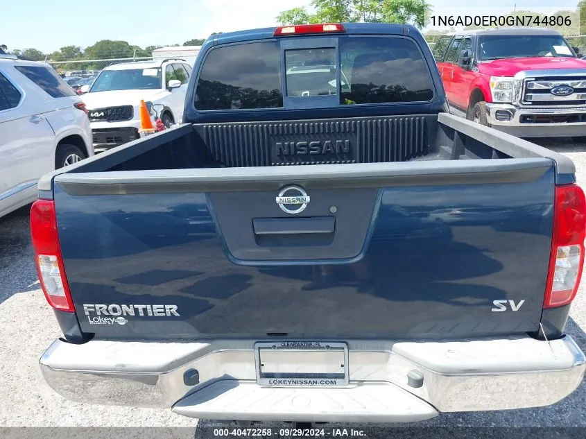 2016 Nissan Frontier S/Sv/Sl/Pro-4X VIN: 1N6AD0ER0GN744806 Lot: 40472258