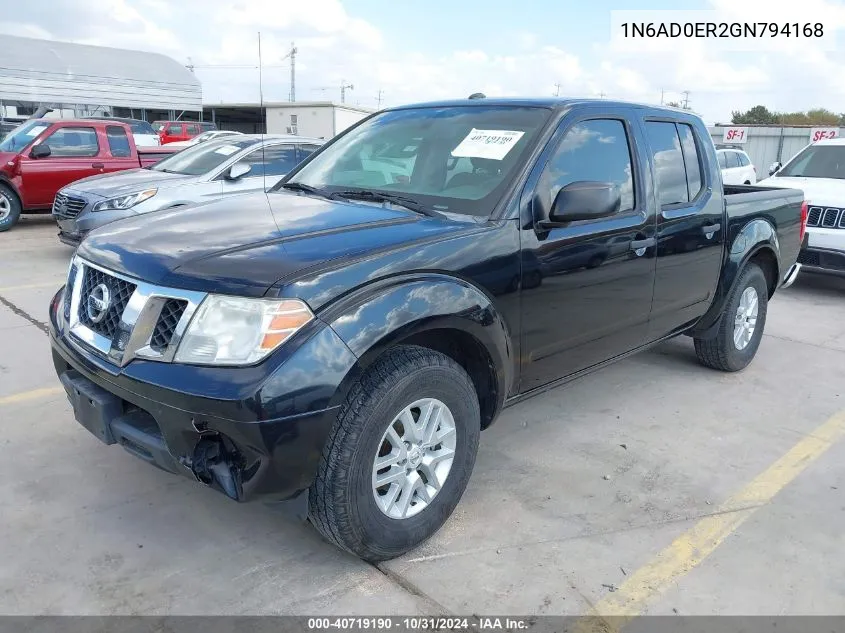 2016 Nissan Frontier Sv VIN: 1N6AD0ER2GN794168 Lot: 40719190