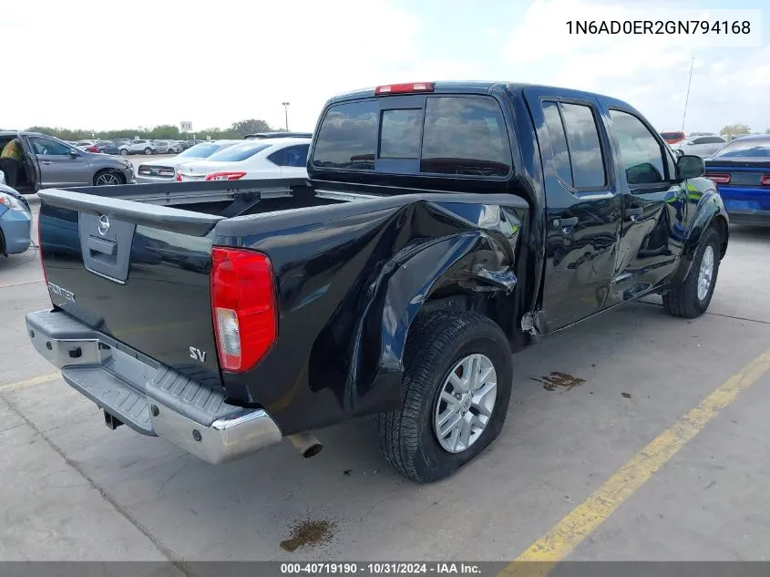 2016 Nissan Frontier Sv VIN: 1N6AD0ER2GN794168 Lot: 40719190