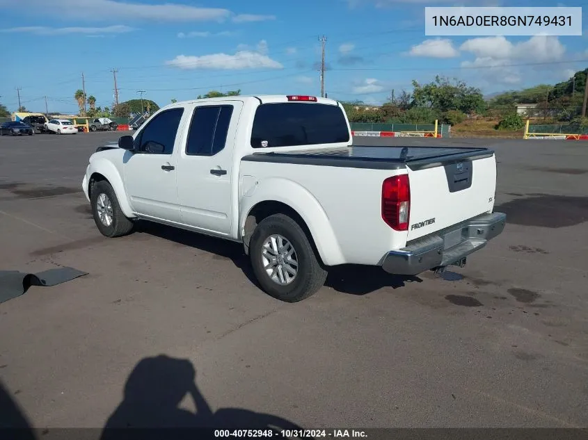 2016 Nissan Frontier Sv VIN: 1N6AD0ER8GN749431 Lot: 40752948