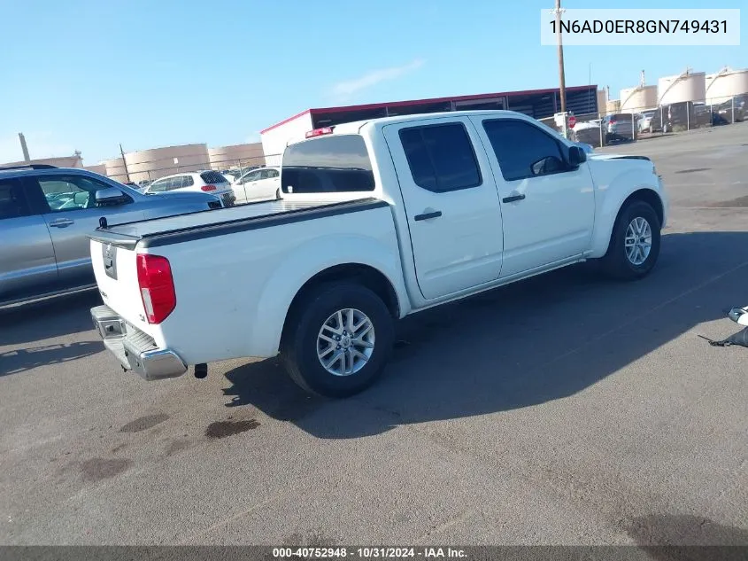 1N6AD0ER8GN749431 2016 Nissan Frontier Sv