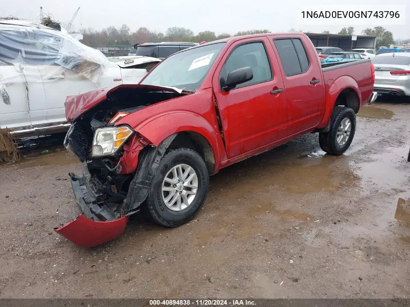 2016 Nissan Frontier Sv VIN: 1N6AD0EV0GN743796 Lot: 40894838