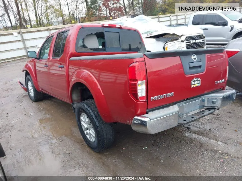 2016 Nissan Frontier Sv VIN: 1N6AD0EV0GN743796 Lot: 40894838