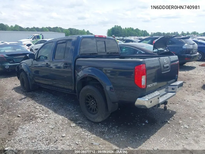 2017 Nissan Frontier Sv VIN: 1N6DD0ER0HN740981 Lot: 39377712