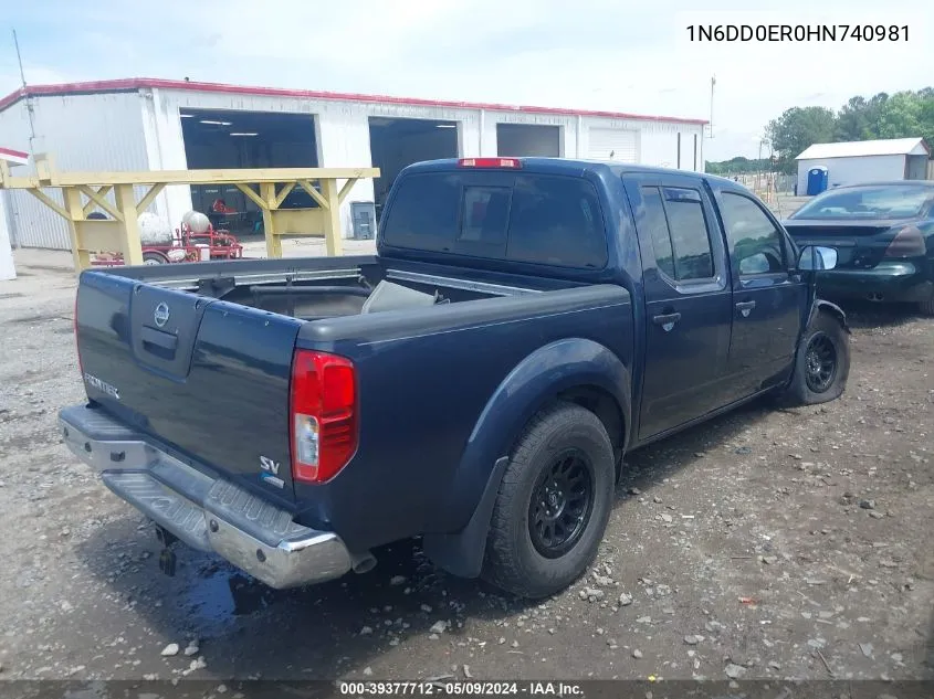 1N6DD0ER0HN740981 2017 Nissan Frontier Sv