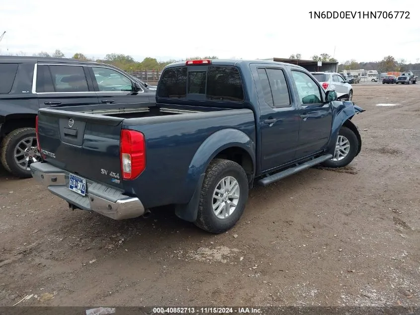 2017 Nissan Frontier Sv VIN: 1N6DD0EV1HN706772 Lot: 40852713