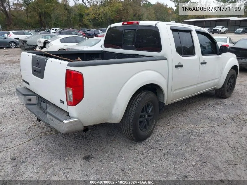 2019 Nissan Frontier Sv VIN: 1N6AD0ER7KN771199 Lot: 40700062