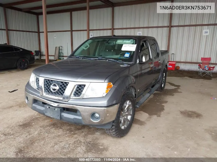 2019 Nissan Frontier Sl VIN: 1N6AD0ER3KN753671 Lot: 40772003